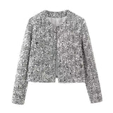 New Women's Street Personality Gold Beads Jacket Pocket