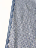 Women's Jeans High Waist Full Diamond Luxury High Quality Straight Wide Leg Denim Pants 2024 Summer New Fashion 29L6127-Outfit