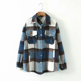Lapel check wool coat-Outfit