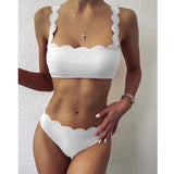 Sexy Bikini Women Swimsuit Cut Flower Bikini Set Push Up Swimwear Female Bikini Set Solid Bathing Suits Beach Wear