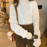 Sweater Women Spring Autumn Solid Simple Cropped All-match Comfortable Fashion Korean Style Leisure Casual Student