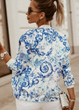 Print Zipper Long Sleeve