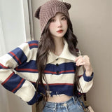 Sweater Women Lazy Wind Autumn New Small Sub-Port Taste High-Waist Short Knitted Long-Sleeved
