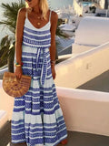 Boho Print Spaghetti Strap Long Dress Women Summer Vestidos Lace Up Vacation Party Long Dresses Female