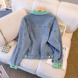 Denim Jacket Female Design Sense Niche 2025 Spring And Autumn New Loose Set Retro Splicing Jacket