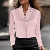 Shein Spring Autumn Temperament Solid Color Shirt Women's New