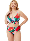 Printed Casual Strap High Waist Regular Plus Size Two Piece Skirt
