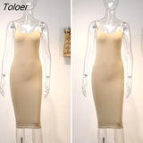 Seamless Nude Slip Dress 2023 Summer Women Adjustable Strap Sexy Vestidos Stretchy Bodycon Slim Midi Dress