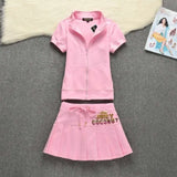 Hooded Cotton Tops and Mini Skirt Set Letter Patterned Tracksuit 2 piece set women Casual Sweat Suits for Girls