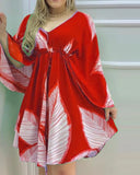Collar Long Sleeve Loose Short Dress Irregular