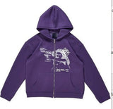 Popular Zipper Jacket New Retro Hoodie Men's And Women's Coat