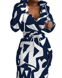Women's Autumn And Winter New Long-Sleeved Commuting Girded V-Neck