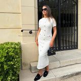 And Autumn New French Vintage Slimming Knitted Short Sleeve