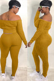 Sexy Off Shoulder Knit Top And Leggings 2 Piece