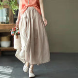 Half Dress Girl New Big Swing Skirt Solid Color Fluffy Skirt Fluffy Skirt Double Breathable Literary Waist