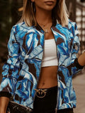 Print Zipper Long Sleeve