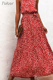 Long Dress Women Polka Dot Casual Beach Dresses Black Halter Strapless Yellow Sundress Vacation Dress Clothes For Women 319-0-Outfit