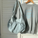 Shirring String Big Shoulder Crossbody Bag-Outfit
