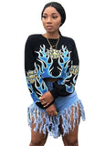 Print Cropped Sweat