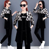 sports casual suit women long sleeve spring and autumn thin fashion 2021 new three-piece suit temperament