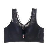 Push Up Bras for Women Full Cup Vest Bra Brassiere Plus Size C / D Cup Black Blue