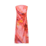 Autumn And Winter Women's Wear New Printed Silk Mesh Breast Dress 840587-Outfit