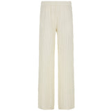 Women's Seaside Resort Texture Hollow Solid Color Low-Waist Loose Straight Slacks 2025