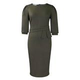 Women's 2025 Summer New Round Collar Folded Temperament Fashion OL Tongle Pencil Skirt