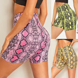 Women Summer Shorts New Snake Print High Waist Shorts Elastic Waist Short Trousers Women Trousers Pantalones Cortos Mujer-Outfit