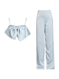 Design Set Women 2025 Spring New Sexy Lumbar Bow High-End Trousers Two Sets Of