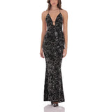 Fashion Irregular Sleeve Slanted Shoulder High-End Evening