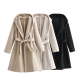 New Autumn Style Hooded Woolen Coat 8372306800-Outfit