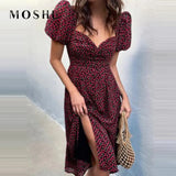 Vintage Maxi Dress Women Floral Print Summer Slim Casual High Waist Dress Square Neck Boho Beach Retro Vestidos
