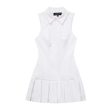 Spring Style Wide-Pleated Shirt Style One-Piece Dress 4661318-Outfit