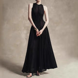 Temperament Famous Wind Dress Woman 2025 Spring And Summer New Fashion Lace Splicing High-End Sense Collar Sleeveless Long