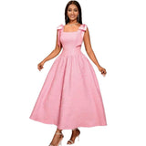 Women's Elegant Bow Dress T-Shirts With High-Waist A Party Evening Dress Party