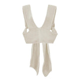 2021 Sleeveless Knitted Crop Sweater Sexy Autumn Summer Fashion Vest Black Casual White Jumper Top Female
