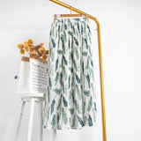 Summer Chiffon Beach Boho Maxi Women Skirt High Waist Floral Print Vintage Holiday Ruched Long Fashion Skirts