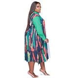 Dress 2021 Plus Size Women Fall Clothing Wholesale Patchwork Casual Loose Single Button Fashion Maxi Dresses