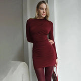 Autumn Women's Clothing New Fashion Temperament Long Sleeves Credal Dress Dress
