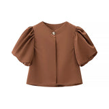 Homemade New Women's Classic Fashion Spring Fashion Casual Bubble Sleeve