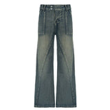 Street Women's Clothing Basic Washing Split Low-Rise Loose Jeans Babes Personality Thin Casual