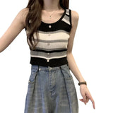 Slings Women's Summer New Sexy Vest Wearing High-Waist Short Sweet Hot Girls Pure Sleeveless