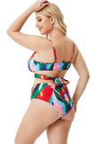 Printed Casual Strap High Waist Regular Plus Size Two Piece Skirt
