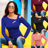 And Winter Explosion Wish Spring And Autumn New Women's Slanted Shoulder Sexy Long-Sleeved