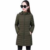 New Oversize Lightweight Padded jacket Winter Women Removable Hood Warm Cotton Clothes Plus Size L-9XL Long Parkas