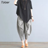 Summer Women's T-shirt Cotton Short Sleeve Loose Tshirt Korean Version New Lazy Style Mschf Female Mid-length Upper
