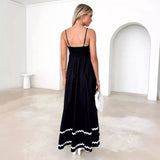 Summer Slings Low-Square Collar Layered Flowing Beach Holiday Party Long