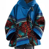 Winter Wish Amazon Ebay Autumn And Winter New Lady Loose Retro Print Wool Coat 5 Color 8