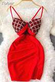 Sequins Plaid Mini Bodycon Dress Women Summer V-neck Sleeveless Spaghetti Strap Mesh Patchwork Party Dress Fashion